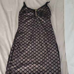 SHEIN Black Mesh Chemise Intimates Sleepwear